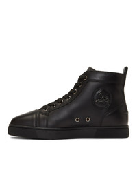 schwarze hohe Sneakers aus Leder von Christian Louboutin