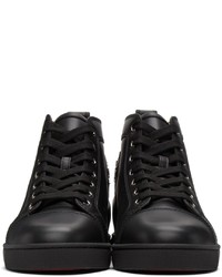 schwarze hohe Sneakers aus Leder von Christian Louboutin