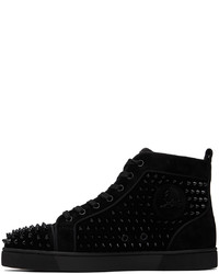 schwarze hohe Sneakers aus Leder von Christian Louboutin
