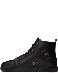 schwarze hohe Sneakers aus Leder von Christian Louboutin