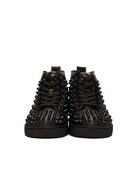 schwarze hohe Sneakers aus Leder von Christian Louboutin