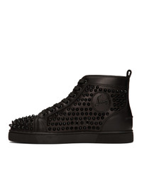 schwarze hohe Sneakers aus Leder von Christian Louboutin