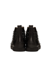 schwarze hohe Sneakers aus Leder von Christian Louboutin