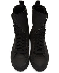 schwarze hohe Sneakers aus Leder von Ann Demeulemeester