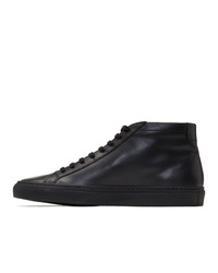 schwarze hohe Sneakers aus Leder von Common Projects