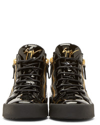 schwarze hohe Sneakers aus Leder von Giuseppe Zanotti