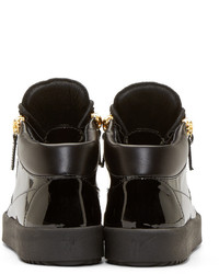 schwarze hohe Sneakers aus Leder von Giuseppe Zanotti