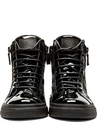 schwarze hohe Sneakers aus Leder von Giuseppe Zanotti