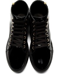 schwarze hohe Sneakers aus Leder von Versus