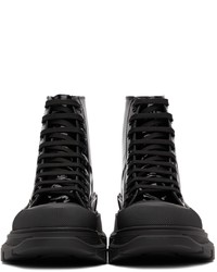 schwarze hohe Sneakers aus Leder von Alexander McQueen