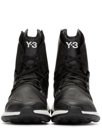 schwarze hohe Sneakers aus Leder von Y-3