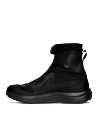 schwarze hohe Sneakers aus Leder von 11 By Boris Bidjan Saberi