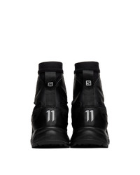 schwarze hohe Sneakers aus Leder von 11 By Boris Bidjan Saberi