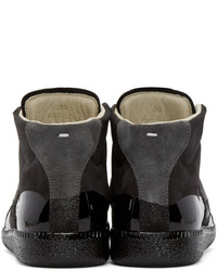 schwarze hohe Sneakers aus Leder von Maison Margiela