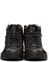 schwarze hohe Sneakers aus Leder von Diesel