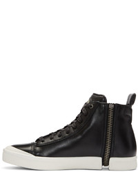 schwarze hohe Sneakers aus Leder von Diesel