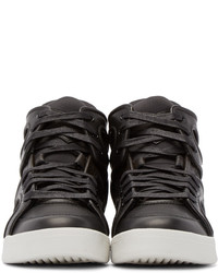 schwarze hohe Sneakers aus Leder von Diesel