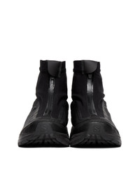 schwarze hohe Sneakers aus Leder von 11 By Boris Bidjan Saberi