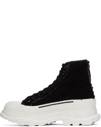 schwarze hohe Sneakers aus Leder von Alexander McQueen