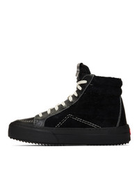 schwarze hohe Sneakers aus Leder von Rhude