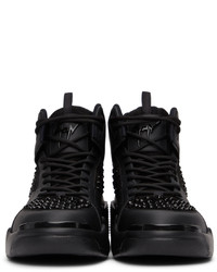 schwarze hohe Sneakers aus Leder von Giuseppe Zanotti