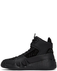 schwarze hohe Sneakers aus Leder von Giuseppe Zanotti