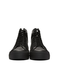 schwarze hohe Sneakers aus Leder von Woman by Common Projects