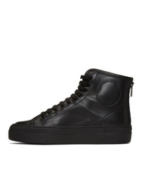 schwarze hohe Sneakers aus Leder von Woman by Common Projects