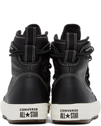 schwarze hohe Sneakers aus Leder von Converse