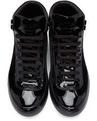 schwarze hohe Sneakers aus Leder von Jimmy Choo