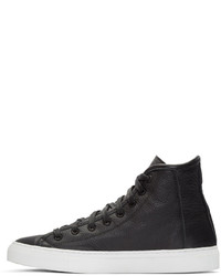 schwarze hohe Sneakers aus Leder von Diemme