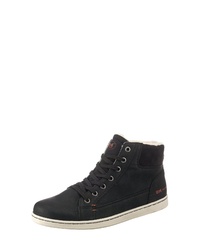 schwarze hohe Sneakers aus Leder von BM Footwear