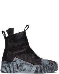 schwarze hohe Sneakers aus Leder von Boris Bidjan Saberi