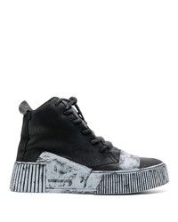 schwarze hohe Sneakers aus Leder von Boris Bidjan Saberi