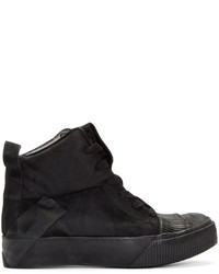 schwarze hohe Sneakers aus Leder von Boris Bidjan Saberi