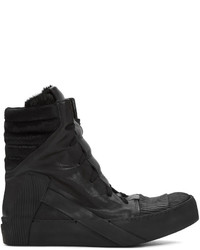 schwarze hohe Sneakers aus Leder von Boris Bidjan Saberi