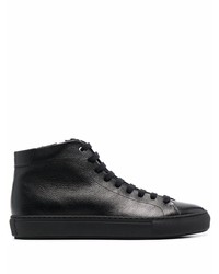 schwarze hohe Sneakers aus Leder von BOSS HUGO BOSS