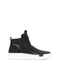 schwarze hohe Sneakers aus Leder von Bruno Bordese