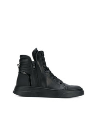 schwarze hohe Sneakers aus Leder von Bruno Bordese