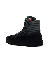 schwarze hohe Sneakers aus Leder von Philipp Plein