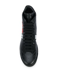 schwarze hohe Sneakers aus Leder von DSQUARED2