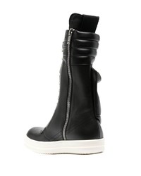 schwarze hohe Sneakers aus Leder von Rick Owens