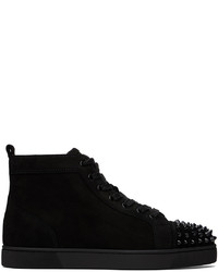 schwarze hohe Sneakers aus Leder von Christian Louboutin