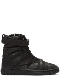 schwarze hohe Sneakers aus Leder von Christian Peau