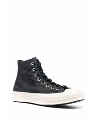 schwarze hohe Sneakers aus Leder von Converse