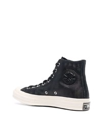 schwarze hohe Sneakers aus Leder von Converse