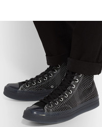 schwarze hohe Sneakers aus Leder von Converse