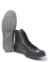 schwarze hohe Sneakers aus Leder von Converse