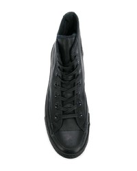 schwarze hohe Sneakers aus Leder von Converse