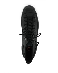 schwarze hohe Sneakers aus Leder von Converse